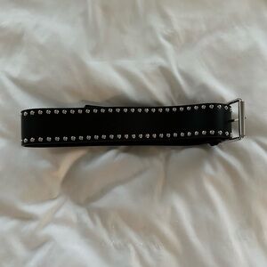 Princess Polly Black Belt with Silver Studs